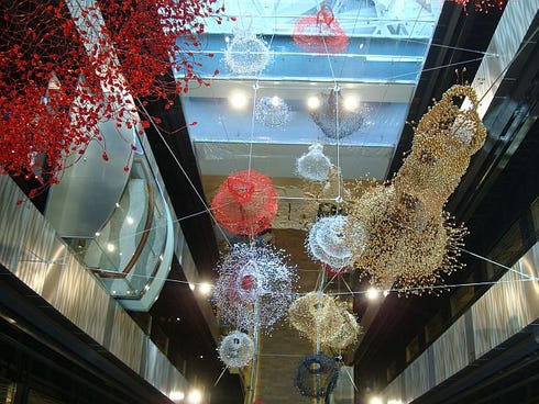 'Dream of Utopia,' an installation of dress shapes by Korean artist Keysook Geum on Allure of the Seas.