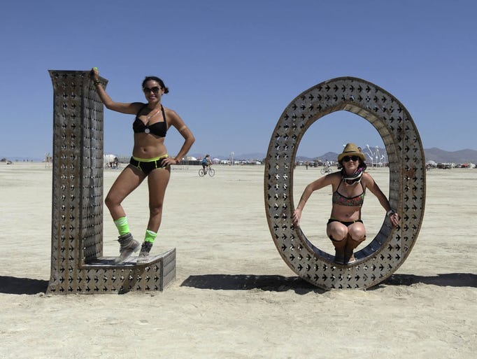 Images of Burning Man participants on the Black Rock Desert of Gerlach, Nevada  August 27, 2014.