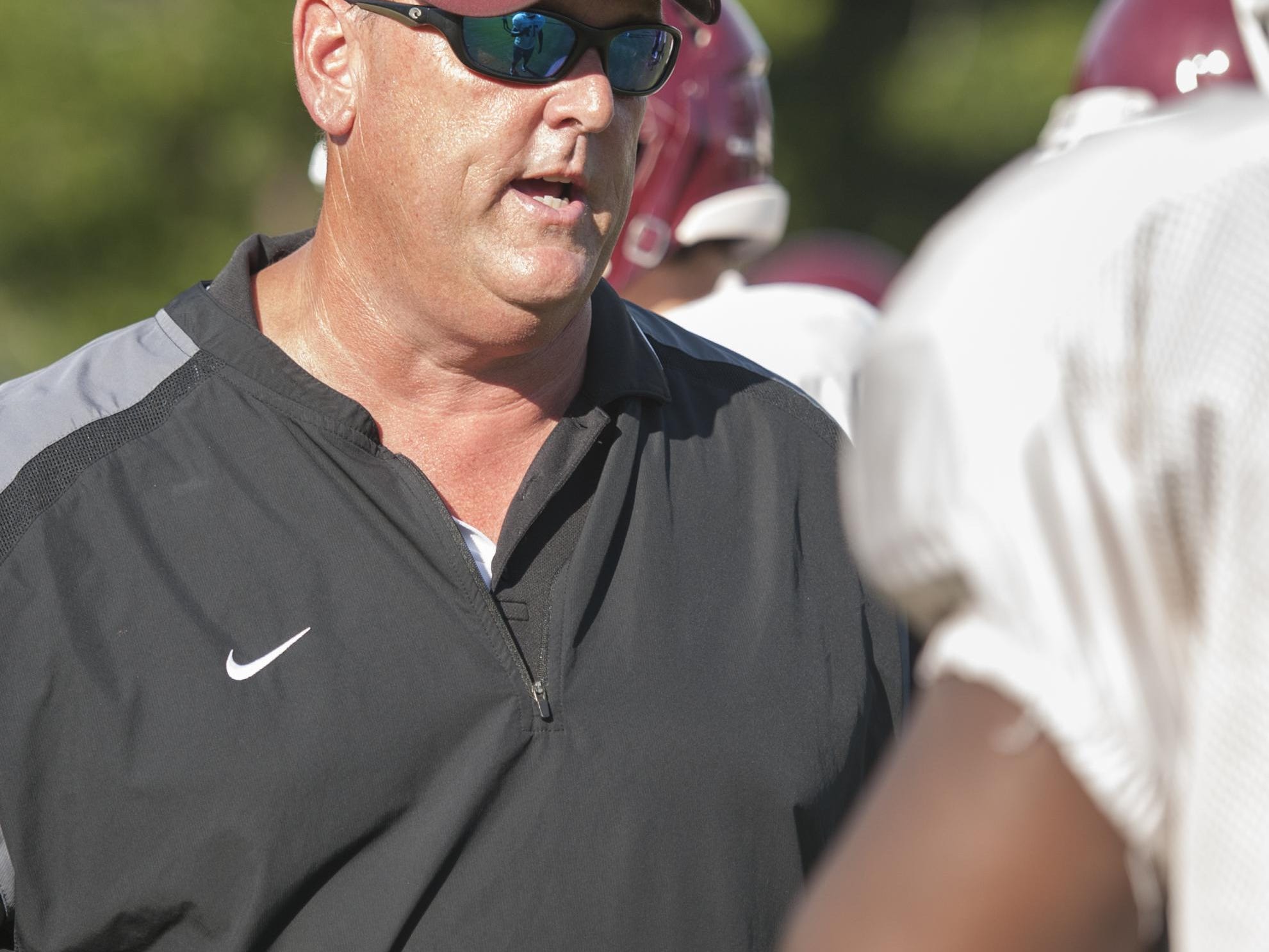 Head coach Mike Mincy during football practice at Pensacola High School in Pensacola, FL on Monday, August 15, 2016.
