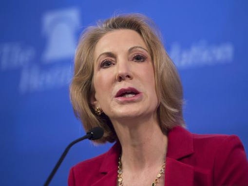Former Hewlett Packard CEO Carly Fiorina speaks at