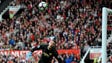 Manchester United's David De Gea watches a shot go