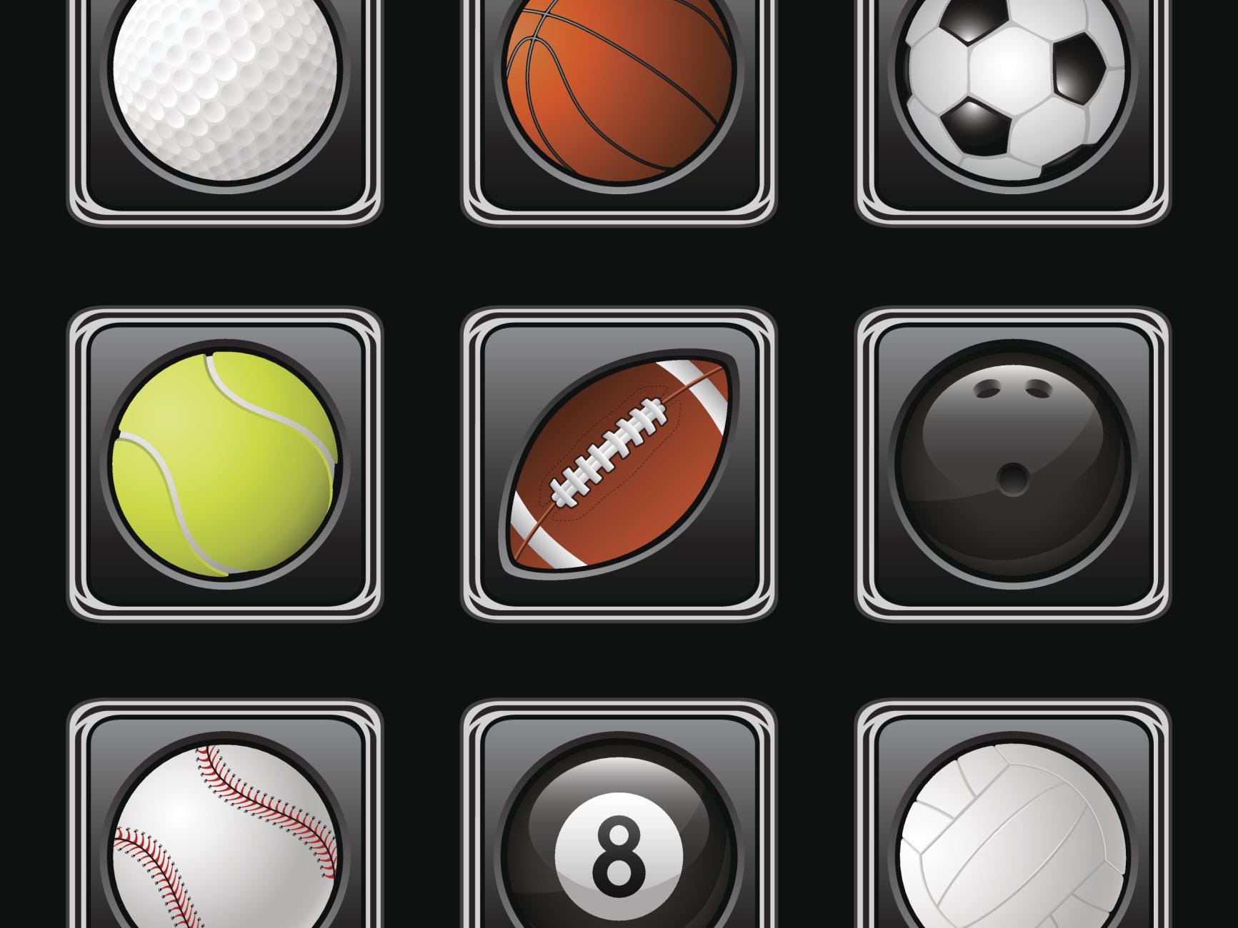 Sports balls icons