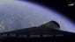 A NASA-TV image shows the view from the Orion spacecraft