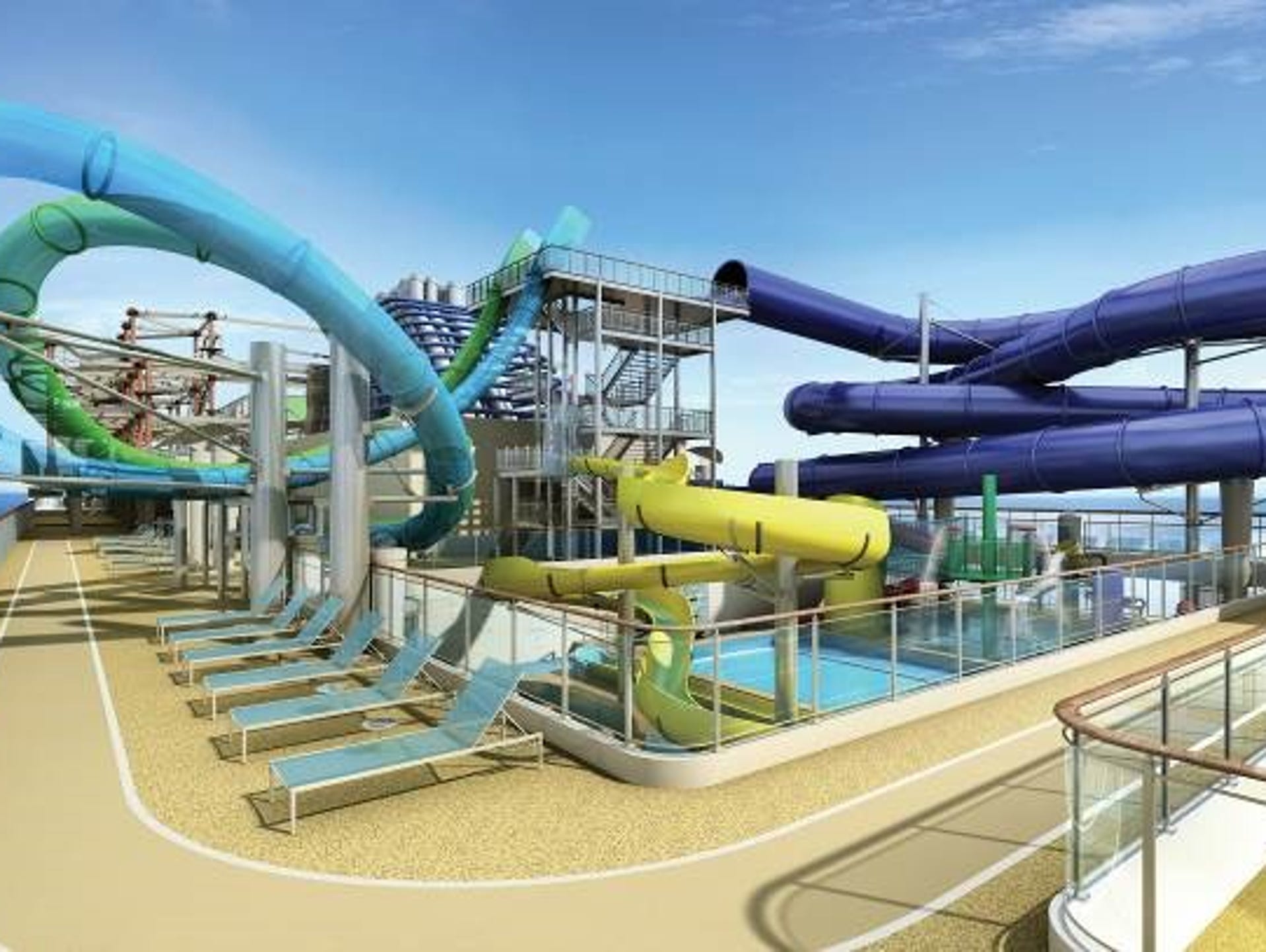 An artist's drawing of the Aqua Park planned for Norwegian