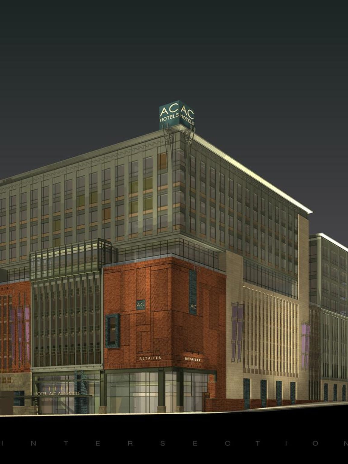 This artist's rendering shows the AC Hotel proposed