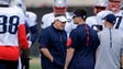 New England Patriots head coach Bill Belichick watches
