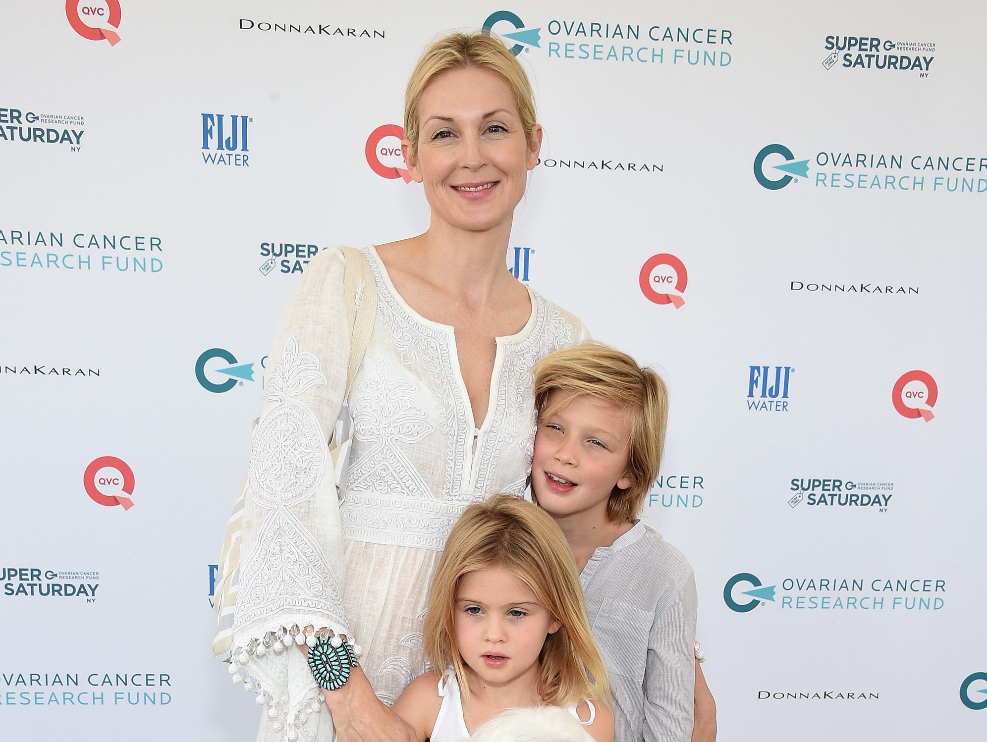 Kelly Rutherford with her children in July.