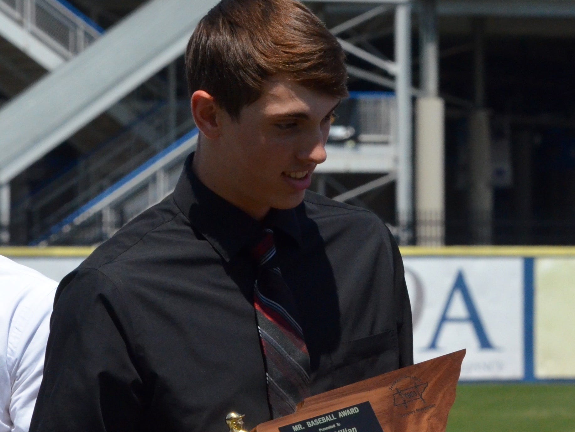 Spring Hill junior pitcher Gage Gillian was named Class AA Mr. Baseball on Tuesday at MTSU’s Reese Smith Jr. Field.