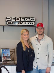 Pedego co-owner Adam Levine, pictured with his wife,