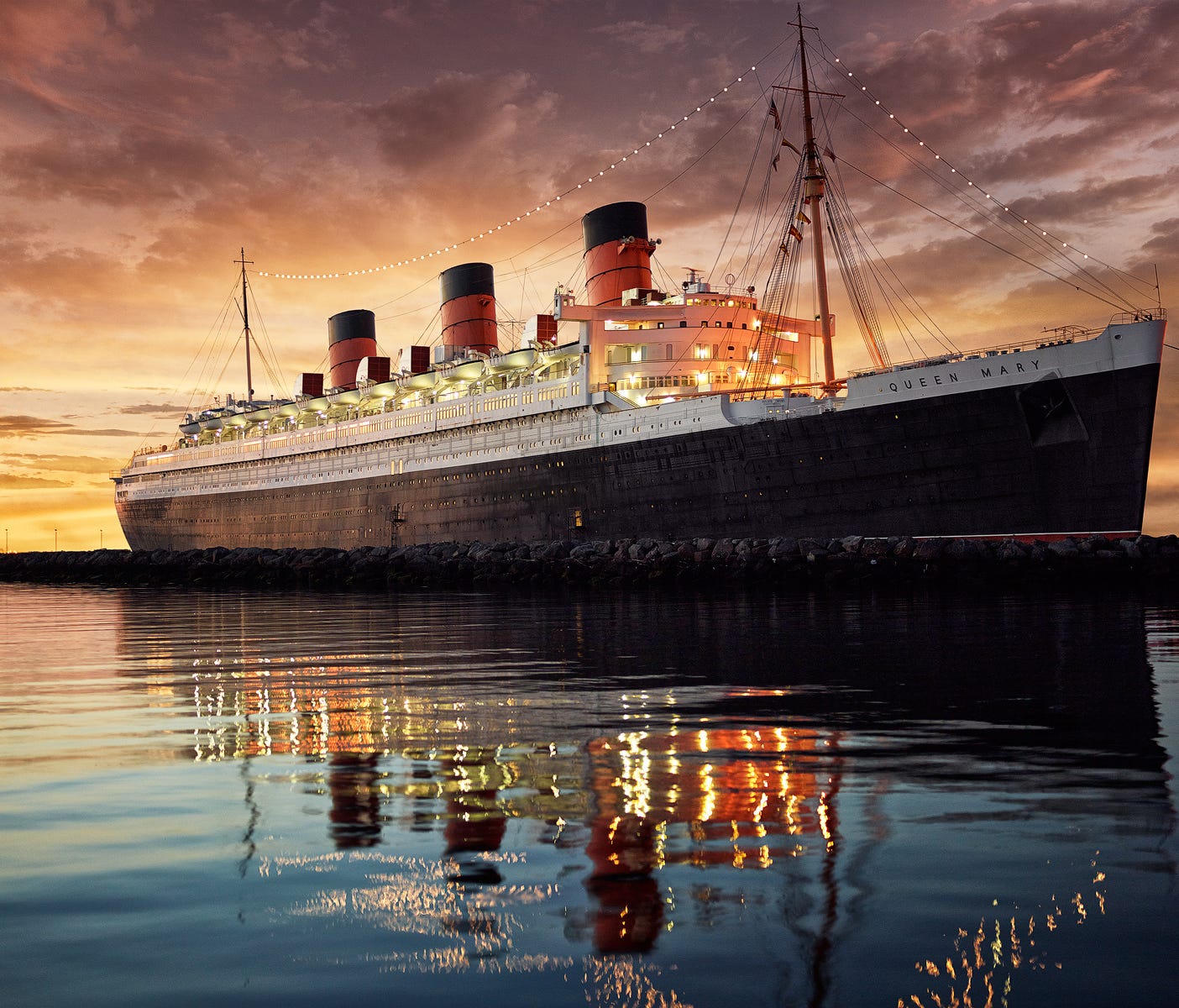 Unveiled in 1936, the Queen Mary is one of the most famous ocean liners of the 20th century. It last sailed in 1967 and is now a floating museum and hotel in Long Beach, Calif.
