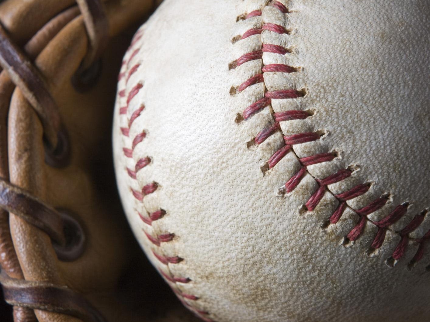 Baseball with mitt