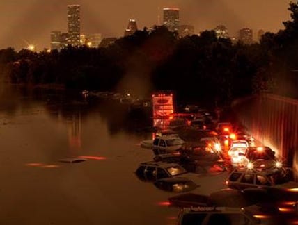 Houston roads impassable as floodwaters rise