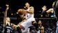 Chicago Bulls point guard Derrick Rose (1) goes for a lay up during the first quarter against Memphis Grizzlies power forward Jon Leuer (30) at Scottrade Center.