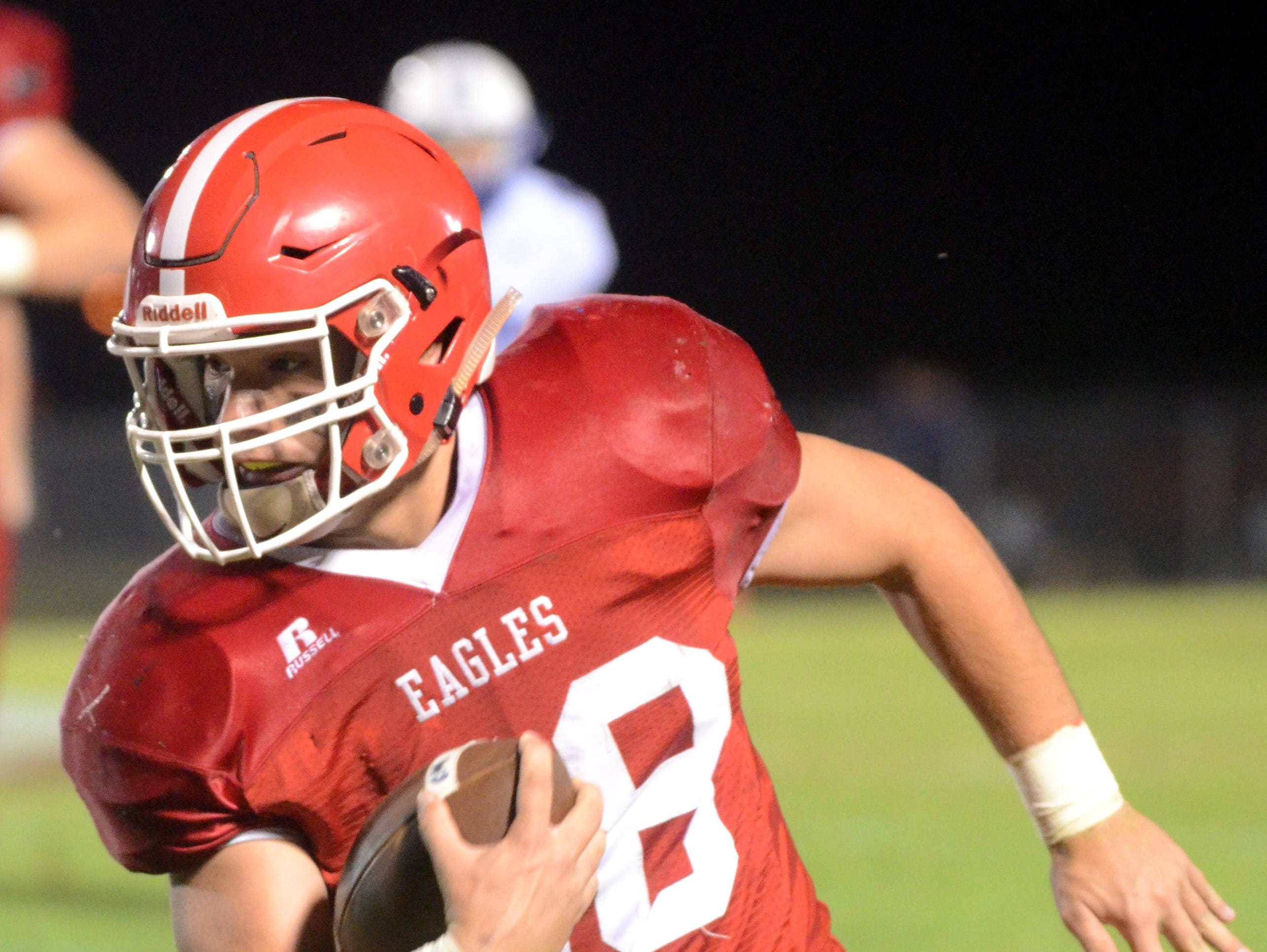 Westmoreland High senior fullback Dylan Todd rushed for a game-high 98 yards and a touchdown as the Eagles rolled to a 35-7 victory over visiting Jackson County on Friday evening.