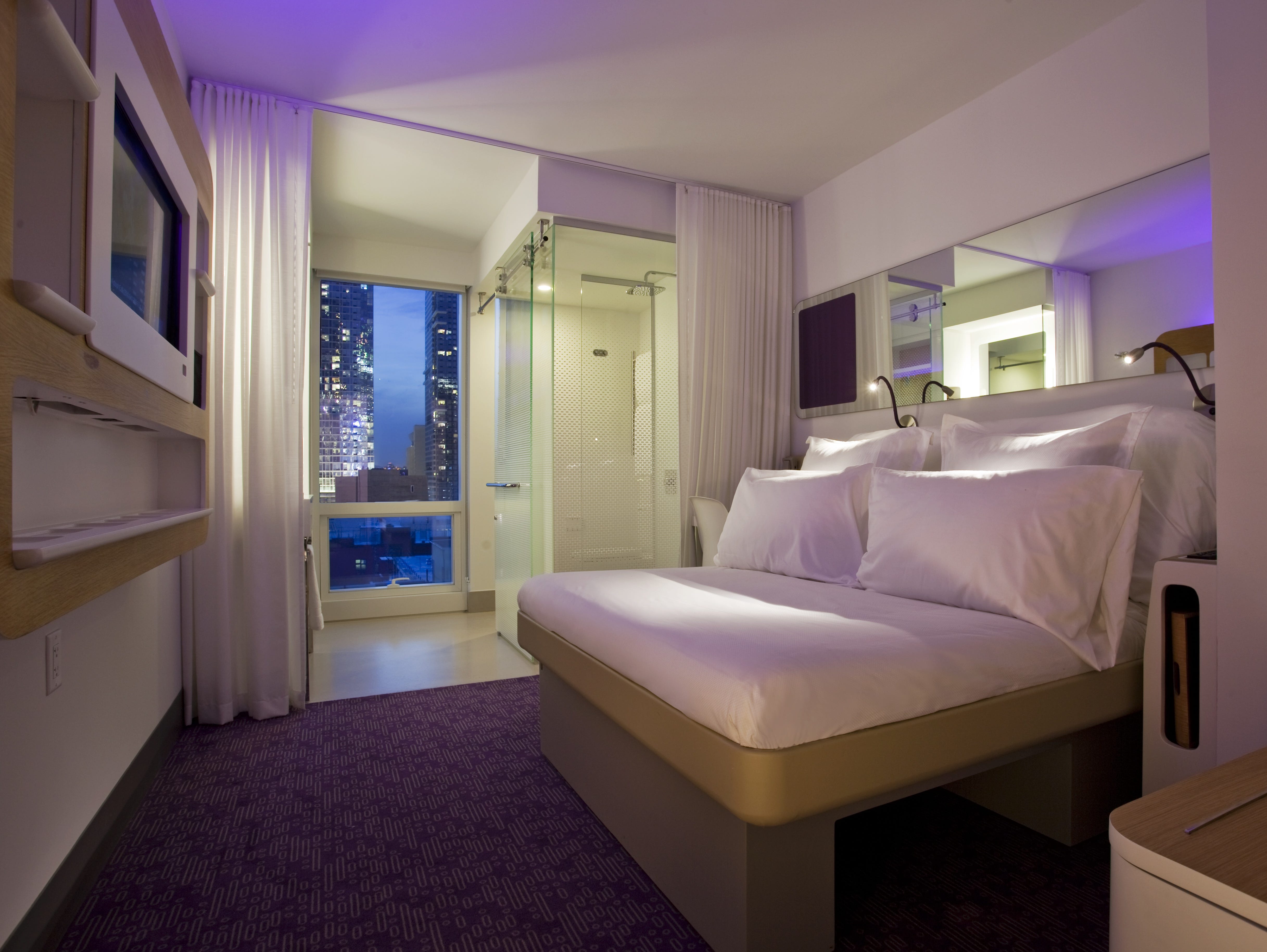 In addition to the Yotel New York (shown here), travelers can try out this micro-hotel in London's Heathrow and Gatwick airports. Expansion plans are in the works for Boston, Brooklyn, San Francisco, Miami, Dubai and Singapore.