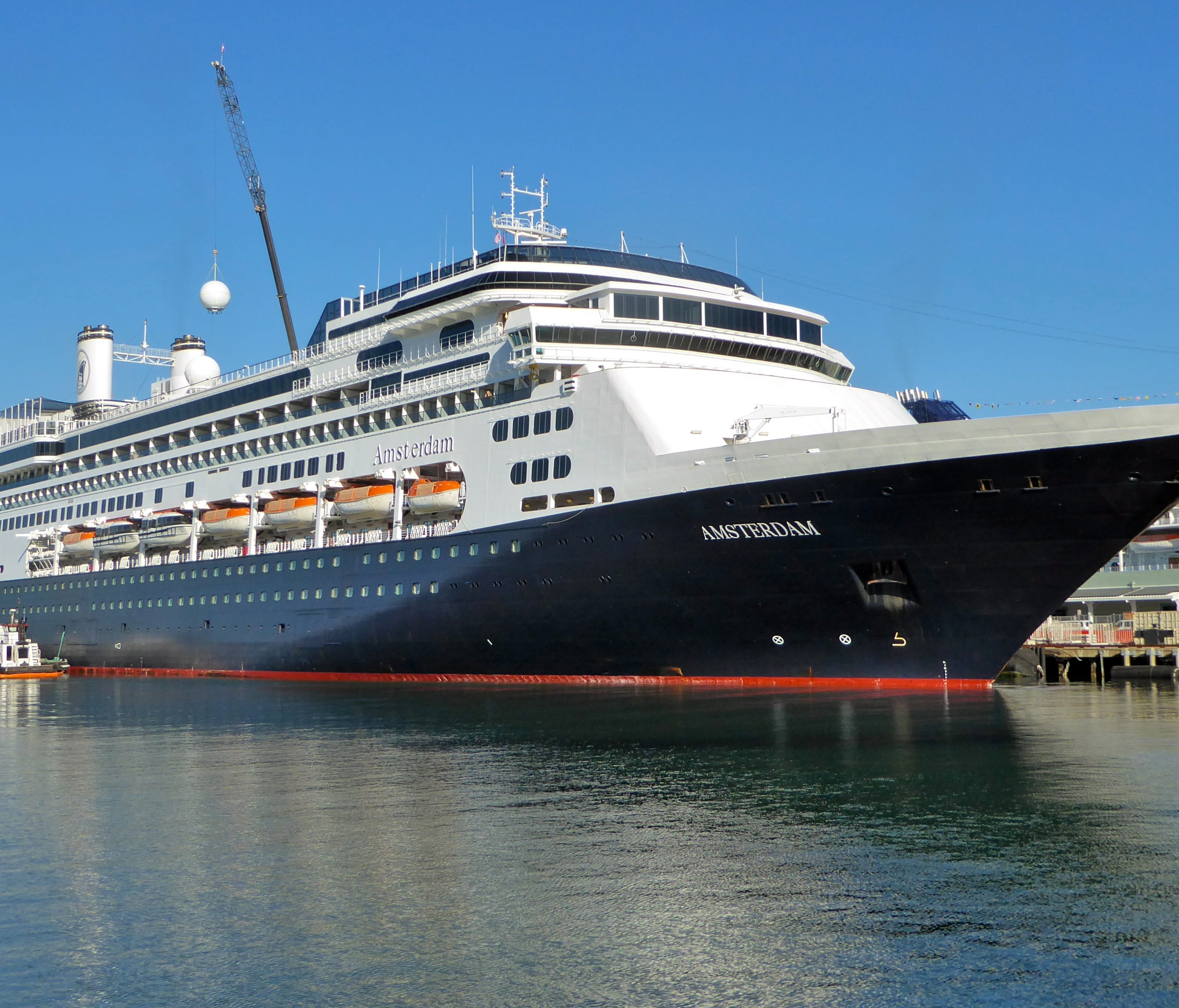 The 1,380-passenger Amsterdam, along with its near-twin the Rotterdam of 1997, shares co-flagship status in the14-vessel Holland America Line fleet.