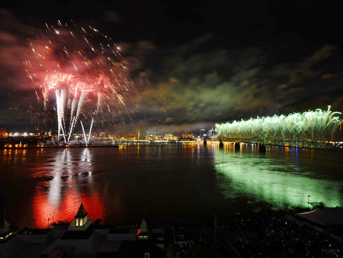 The fireworks show of Thunder Over Louisville 2015