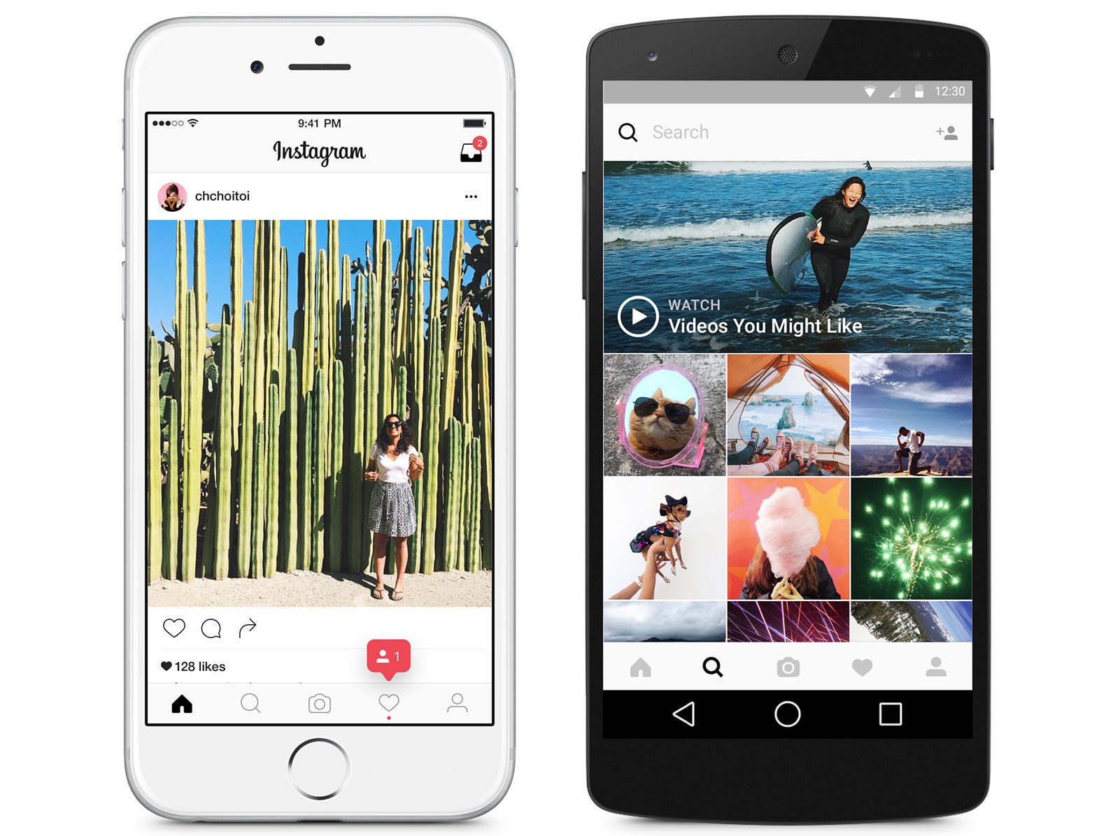 A screenshot of the redesigned Instagram app.