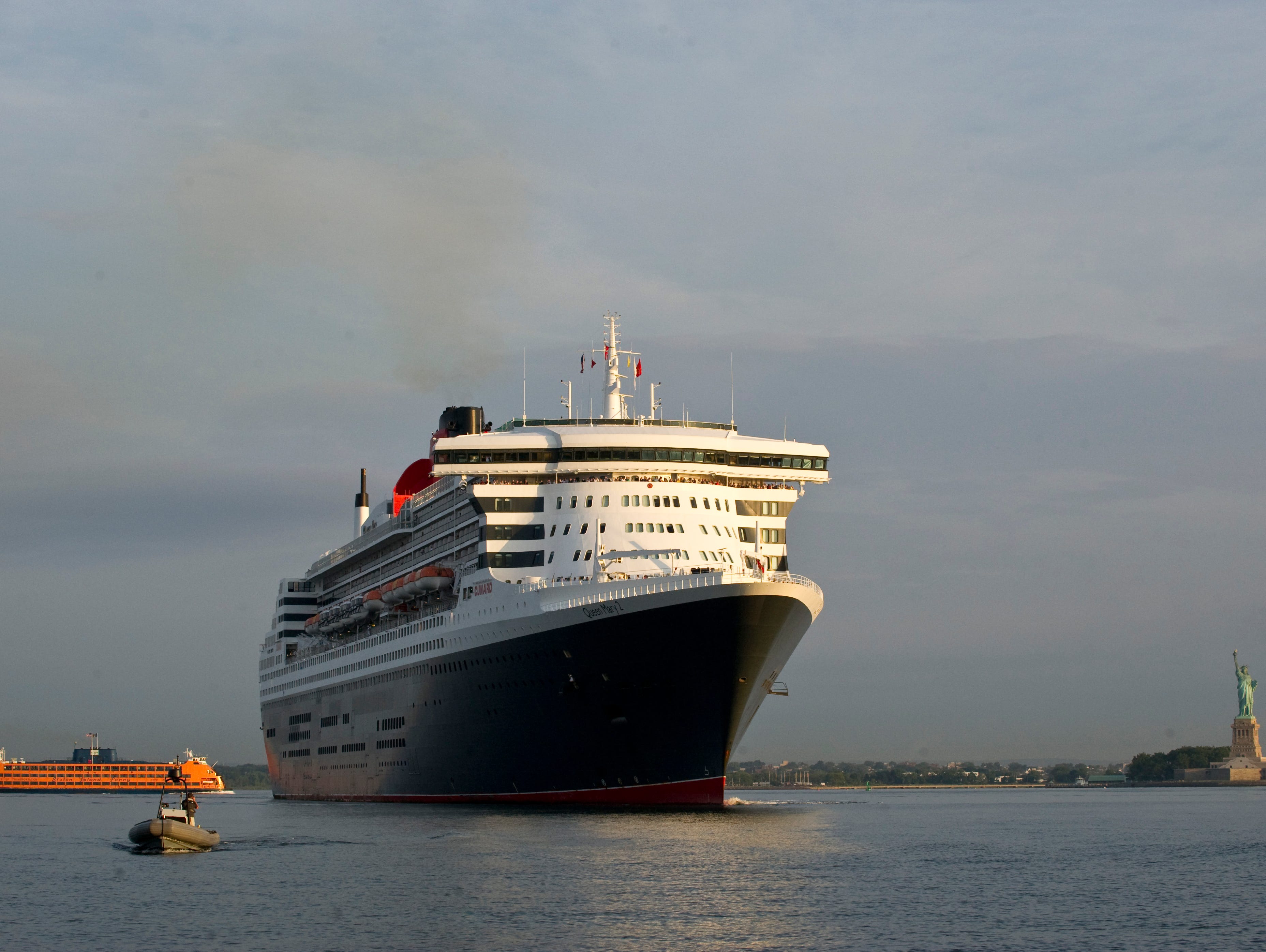 Cunard's Queen Mary 2 arrives in New York on July 14, 2015.