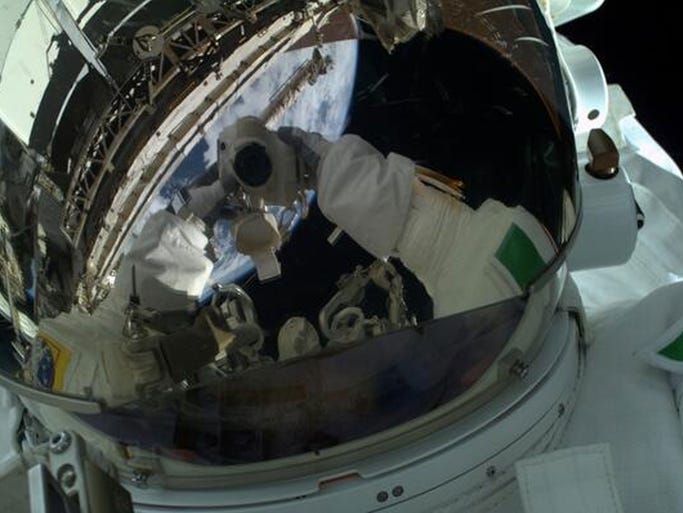 Out of This World Selfie: Taken by Italian astronaut Luca Parmitano. Can't beat a space selfie
