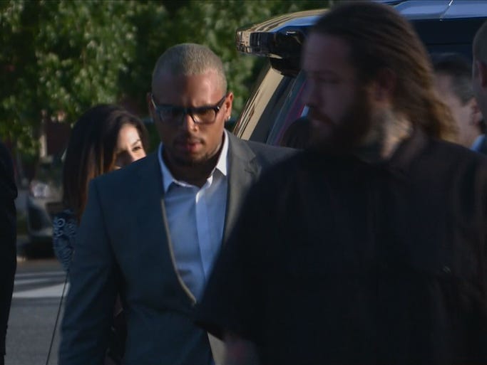 Chris Brown arrives at the DC courthouse for his Tuesday, Sept. 2 hearing.