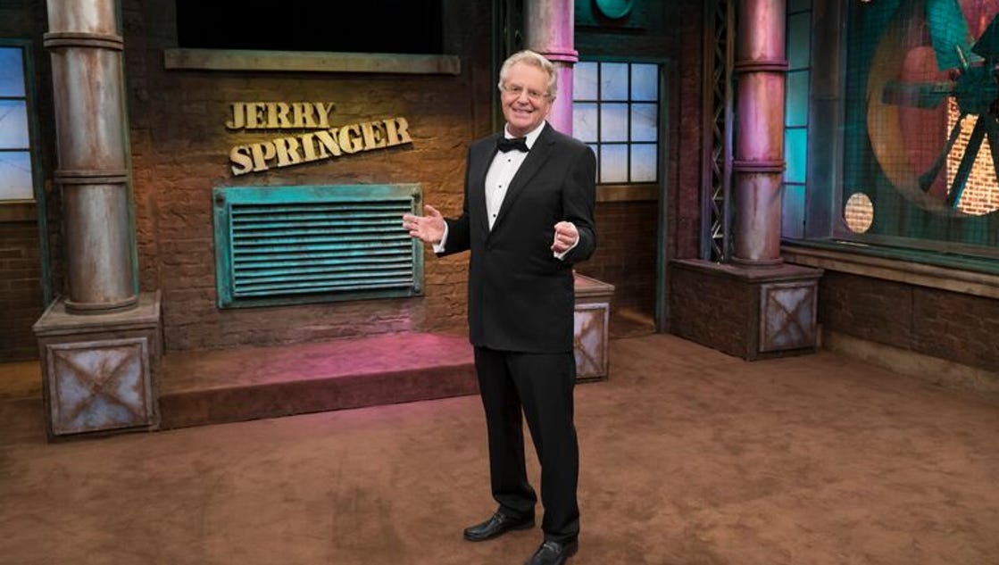 Out of politics, Jerry Springer offers a 'Final Thought' on his 25th season