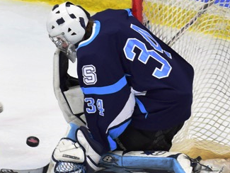 Cullen Barber stops a Brother Rice shot during last month's Division 2 state championshp game.