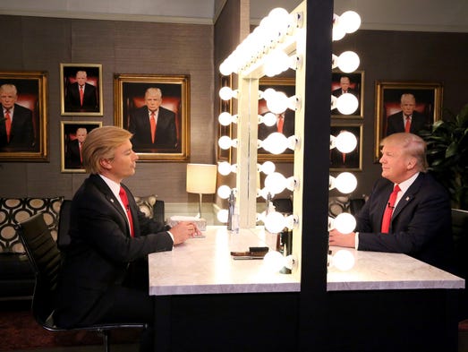 Jimmy Fallon and Trump appear in the "Trump in the