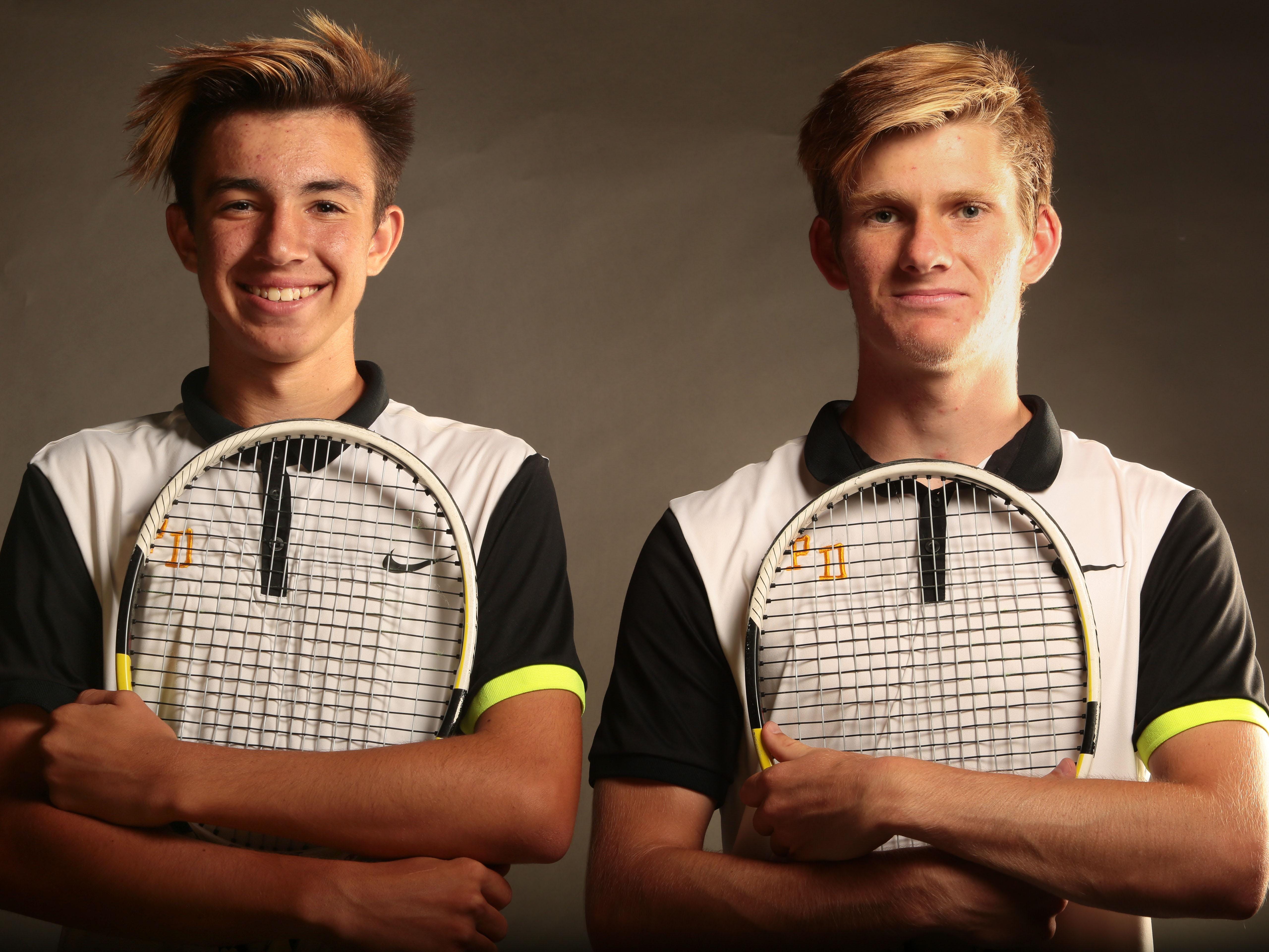 Palm Desert tennis doubles players Alex Kuperstein and Brad Cummings, right, are the Desert Sun male tennis players of the year.
