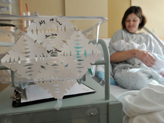 With a snowflake announcement created by nurses in