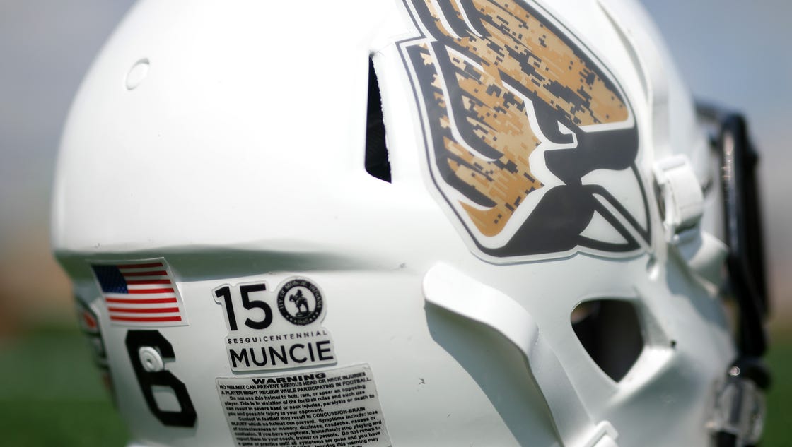 Ball State helmets celebrate Muncie at 150