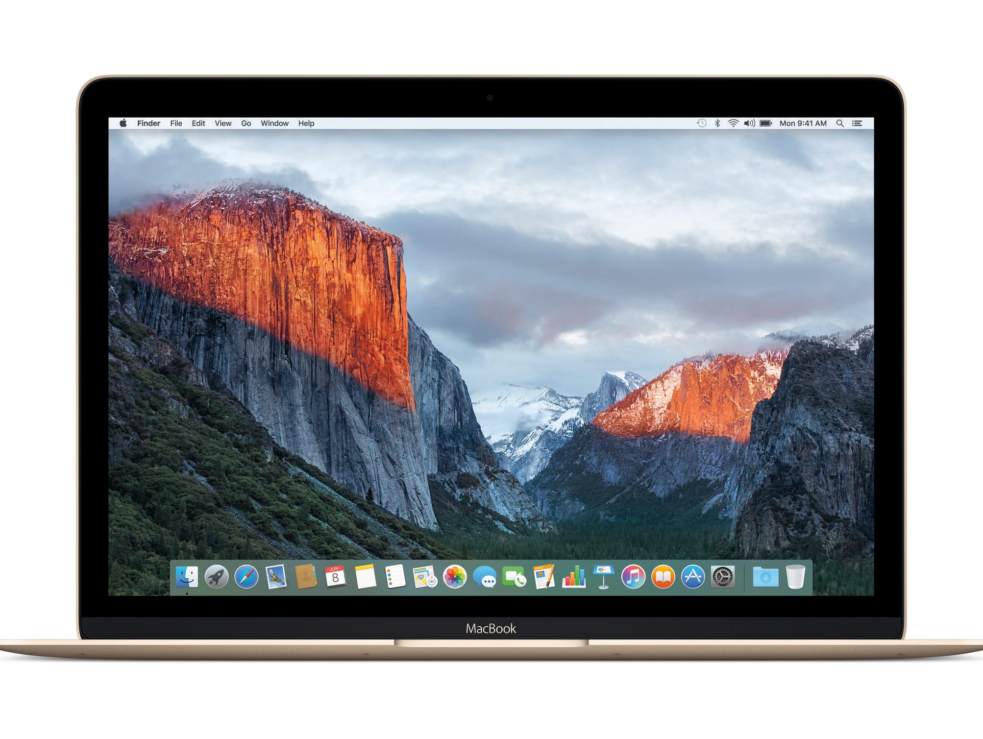 A MacBook computer shows off OS X El Capitan