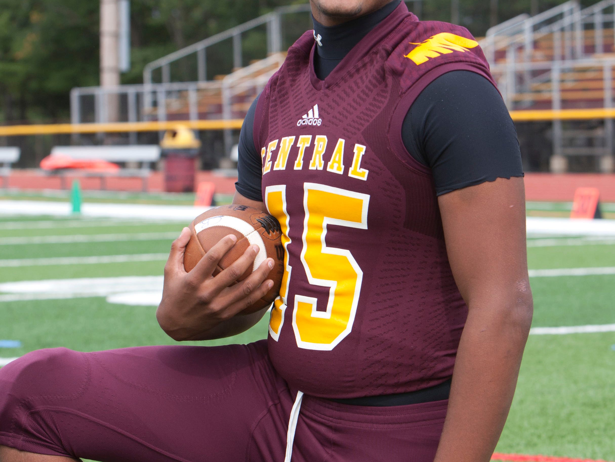 Denis Corbin, a Central Regional football player, was named defensive player of the week-September 21, 2015-Berkeley, NJ.-Staff photographer/Bob Bielk/Asbury Park Press