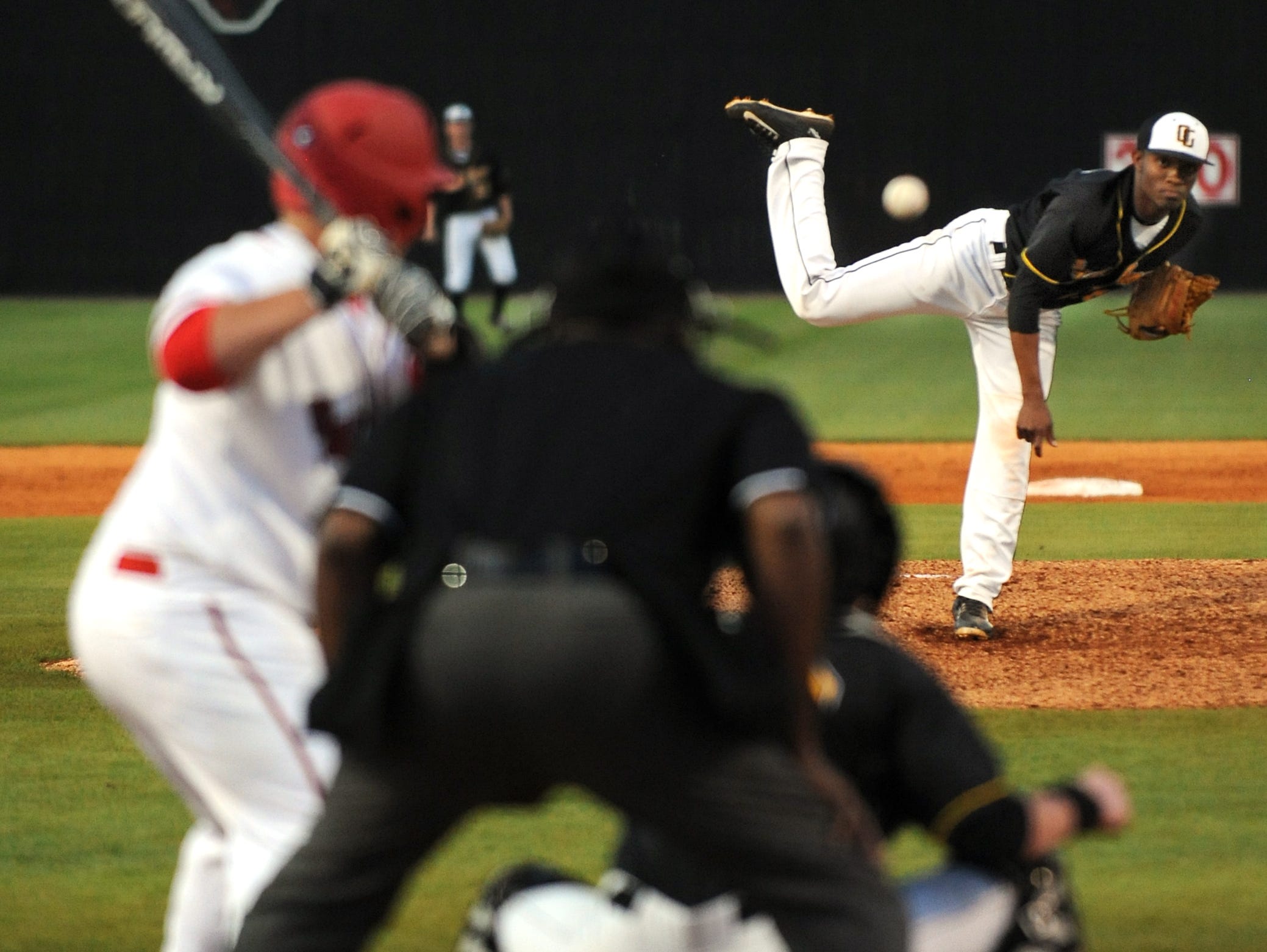 Oak Grove pitcher J.C. Keys (16) delivers a pitch Tuesday during the Warriors’ game against the Petal Panthers at Petal High School.
