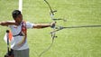 Hendra Purnama of Indonesia takes aim during the men's