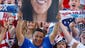 United States goalkeeper Hope Solo supporters cheer