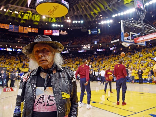 NBA super fan James Goldstein before Game 2 of the