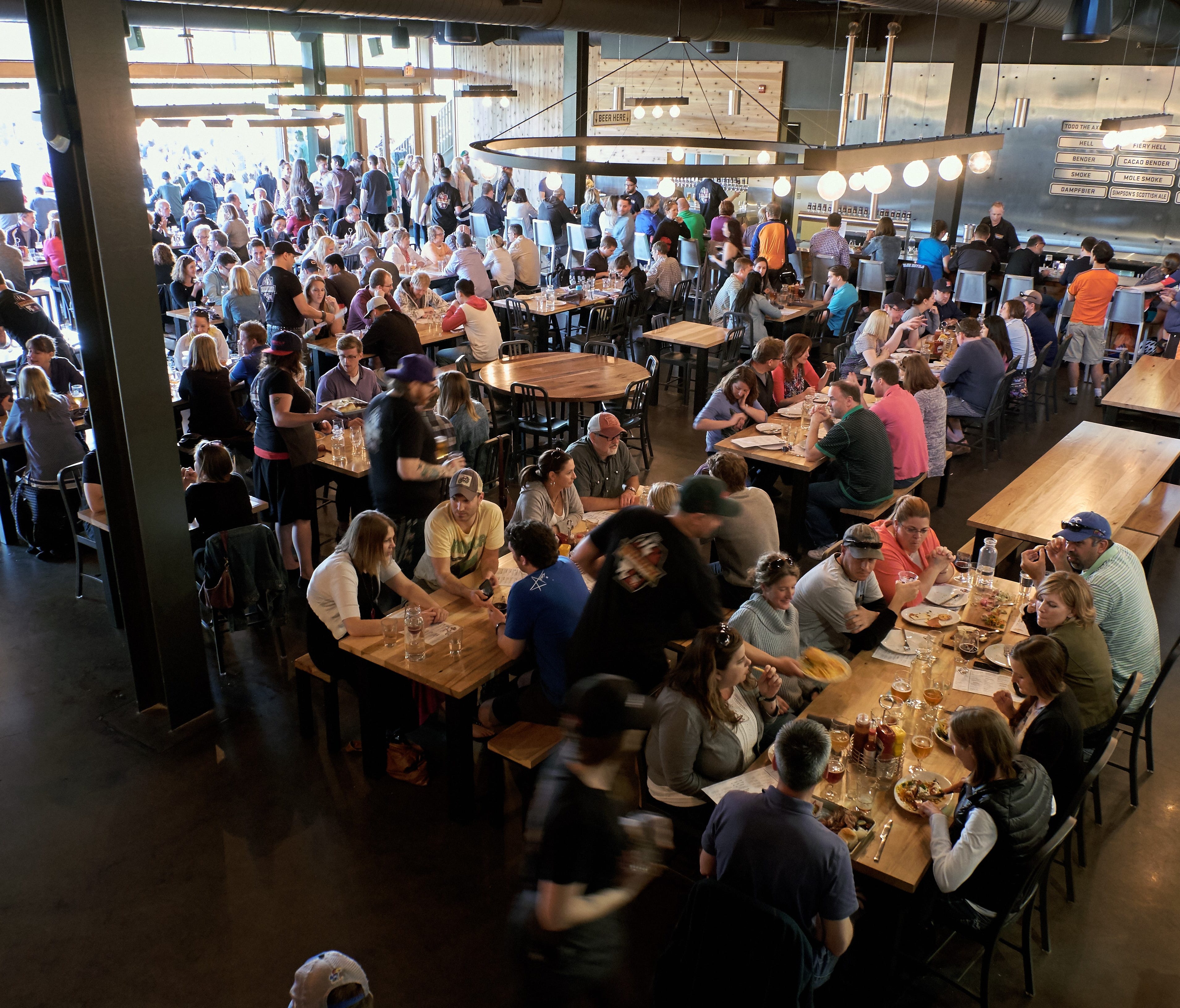 The beer hall is open daily (first come, first served) with a full menu and 25 beers on tap.