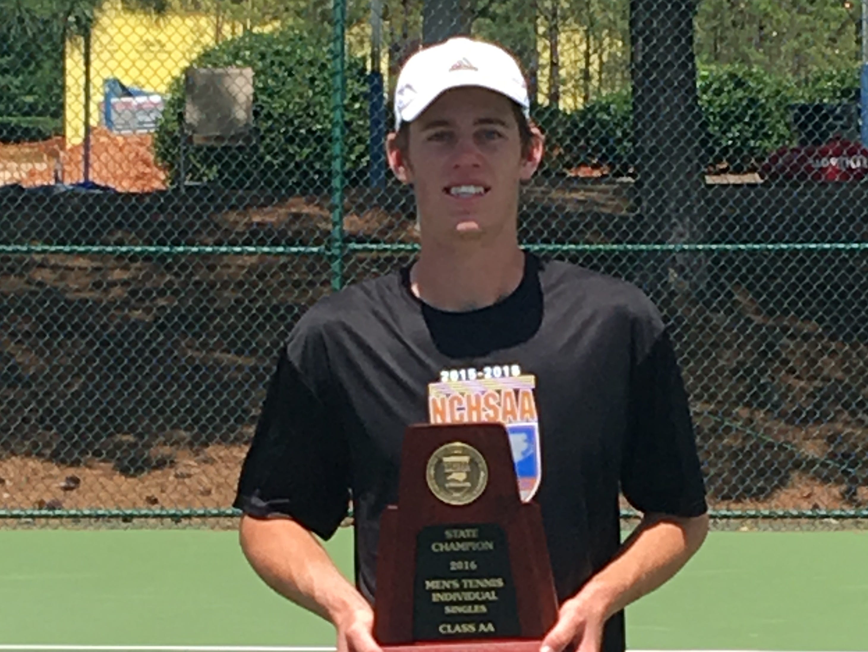 Brevard junior Joseph Schrader won the NCHSAA 2-A tennis championship Saturday in Apex.