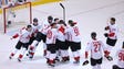 Team Canada players celebrate after defeating Team