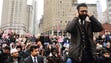 Area Muslims and local immigration activists participate