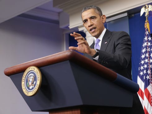 President Obama discusses the Affordable Care Act and the economy during a news conference Dec. 20 at the White House.