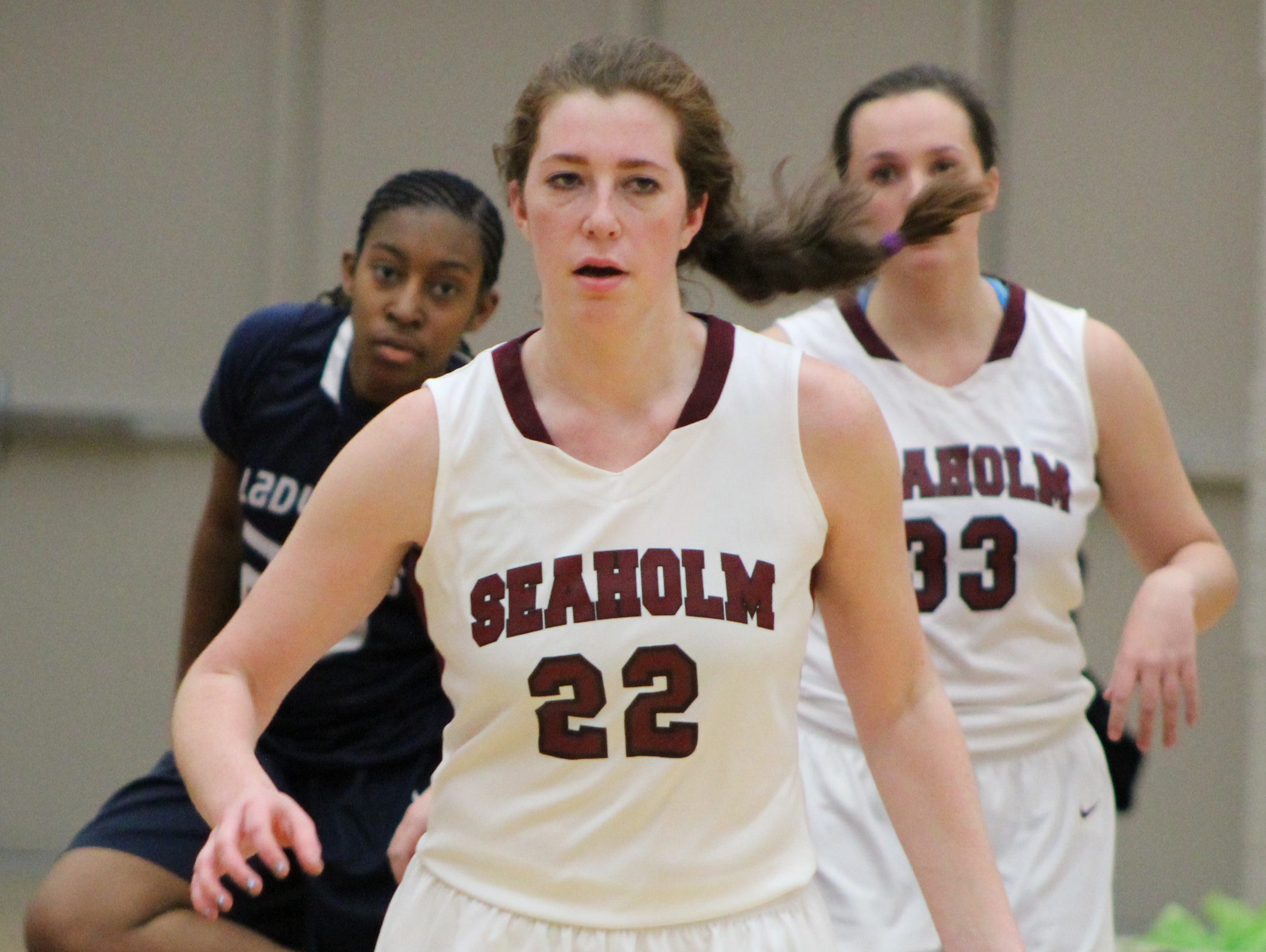 Seaholm sophomore center Dana Hoerman finished with 16 rebounds in Tuesday’s victory over Troy Athens.