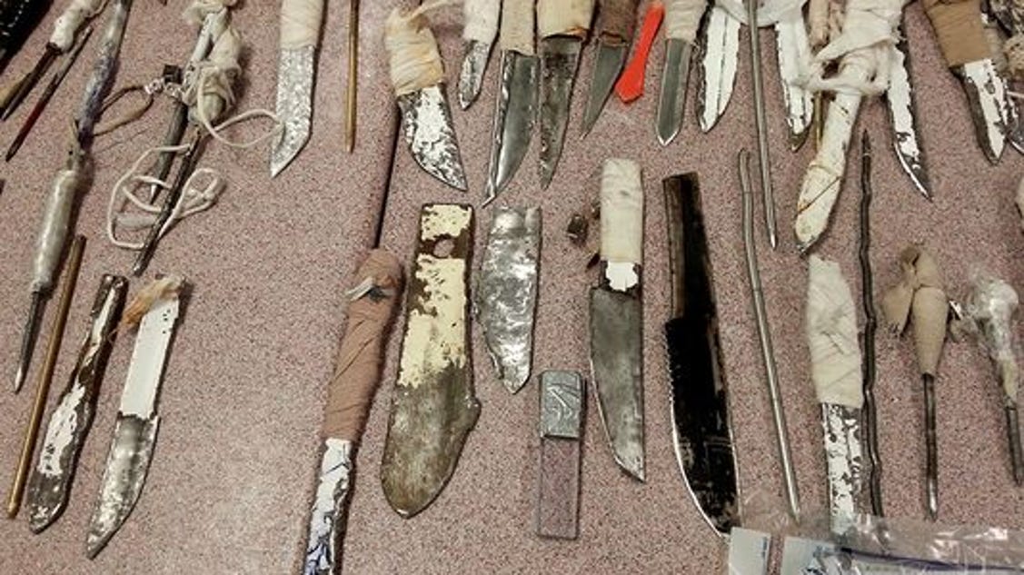 Weapons seized in prison shakedowns