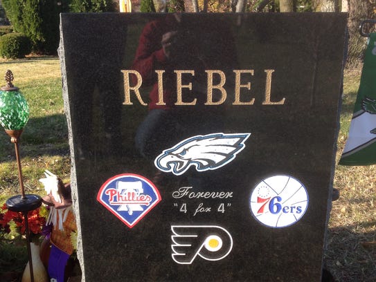 The gravestone of Colin Riebel, who died of a heroin