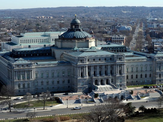 A view of the Library of Congress from near the top