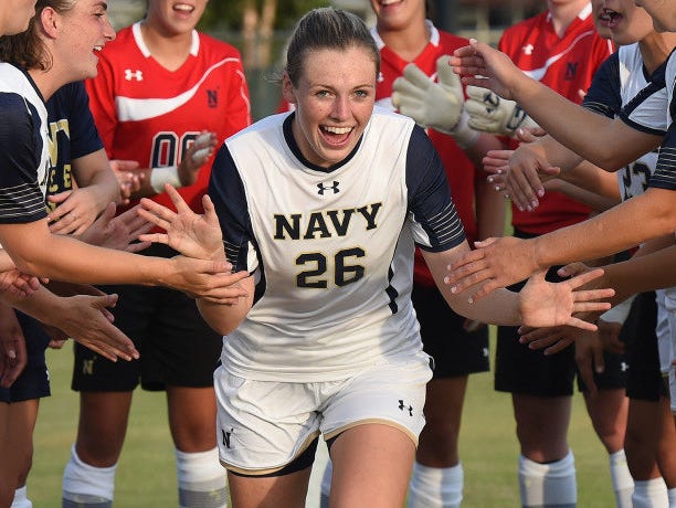 Roberson alum Anabell Motley is a sophomore forward for the Navy women's soccer team.
