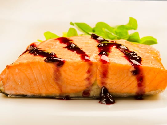 Salmon with Blueberry Teriyaki Sauce