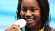 Simone Manuel took silver in the women's 50-meter freestyle.