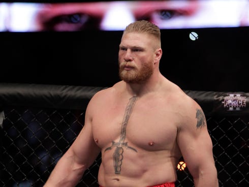 Brock Lesnar in 2010 at UFC 121 before his fight with Cain Velasquez.
